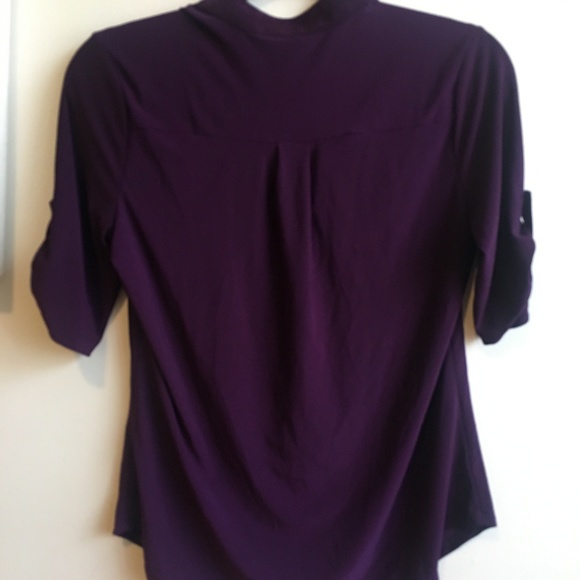 Plum 3/4 length Blouse - Picture 3 of 4